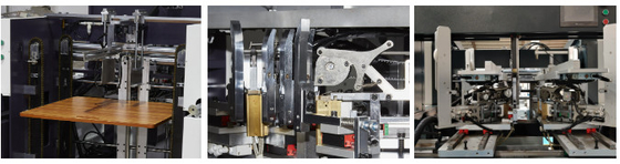 Automatische non-stop kartonnen stapel omzettoestellen Rigiede doos Hoek plakmachine